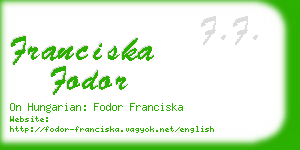 franciska fodor business card